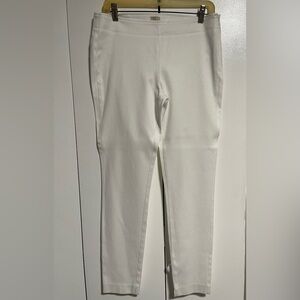 Ecru Straight Leg Pants in Cream